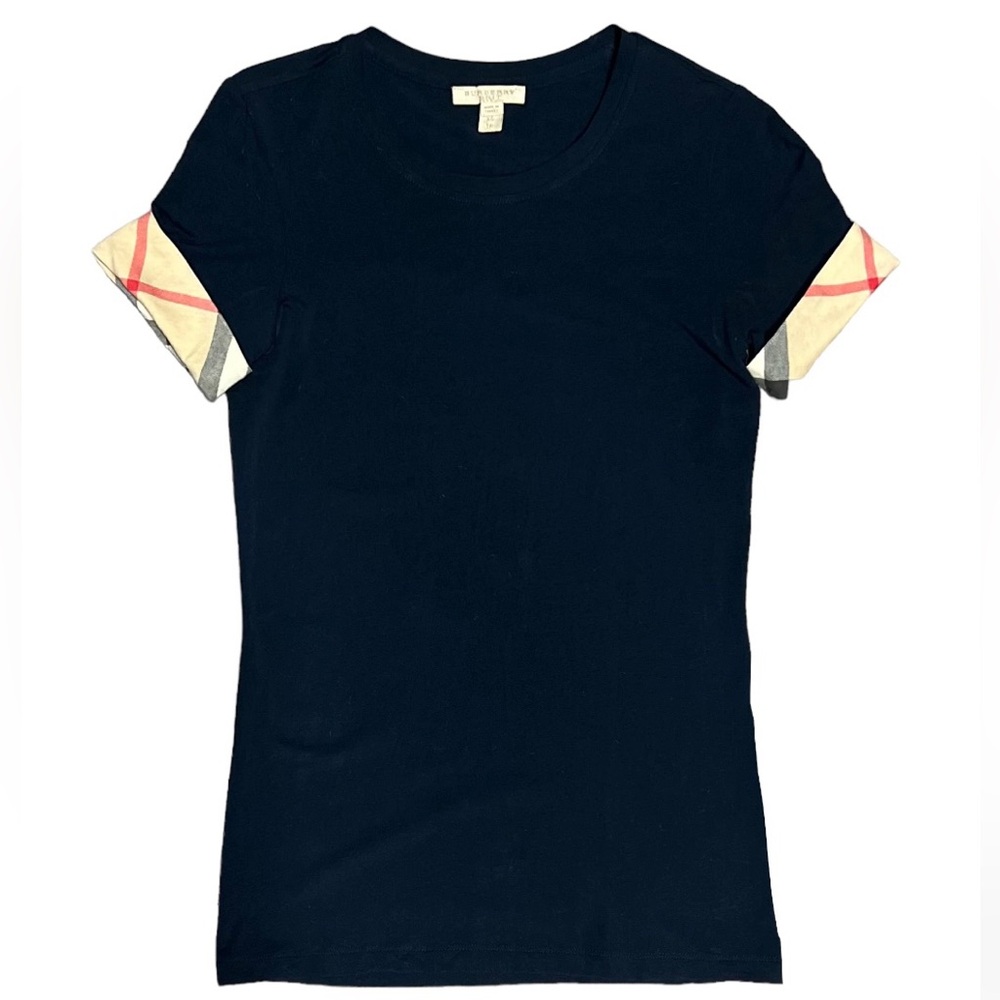 Burberry Brit Nova Check Cuff Shirt XS Navy Blue